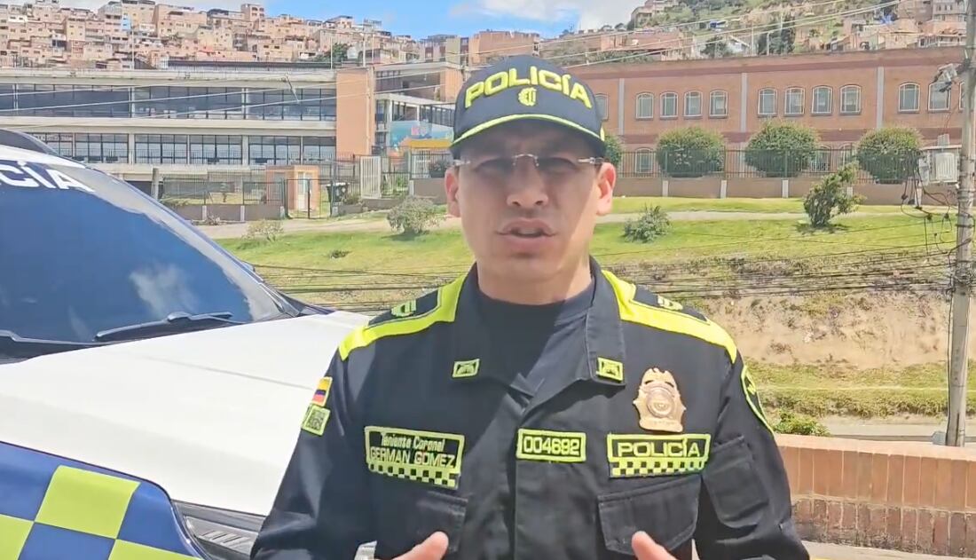 El teniente Coronel, Germán Gómez Hoyos, comandante de Estación de Policía Ciudad Bolívar.