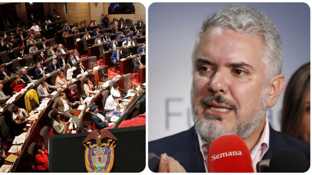 El expresidente Iván Duque y el Congreso.