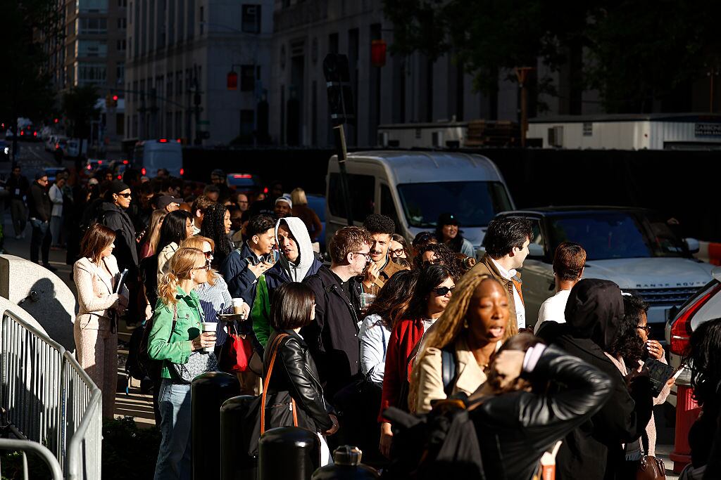 NEW YORK, NEW YORK - MAY 12: Press and jurors wait to enter  for the continuation of the jury selection phase of the Sean “Diddy” Combs trial at the Southern District Manhattan Federal court on May 12, 2025 in New York City. Combs has been charged with sex trafficking, racketeering conspiracy, and transporting to engage in prostitution. Combs has been in custody at the Metropolitan Detention Center in Brooklyn New York since his arrest last September and has pleaded not guilty on all charges. (Photo by John Lamparski/Getty Images)