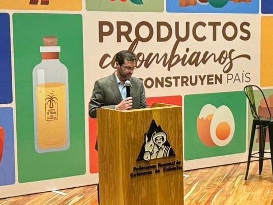 Andrés Felipe García, director de Sostenibilidad de Fedepalma en la apertura del evento