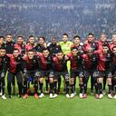 Todo el plantel de Atlas posa antes de la primera final de la Liga MX frente a León