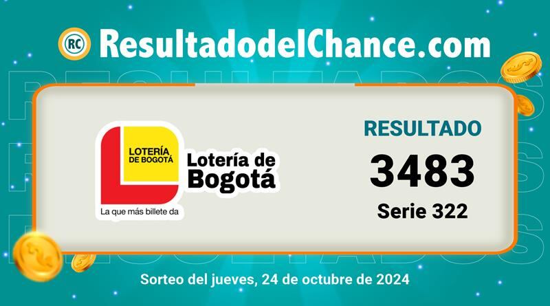 Resultado de la lotería de Bogotá jueves 24 de octubre de 2024