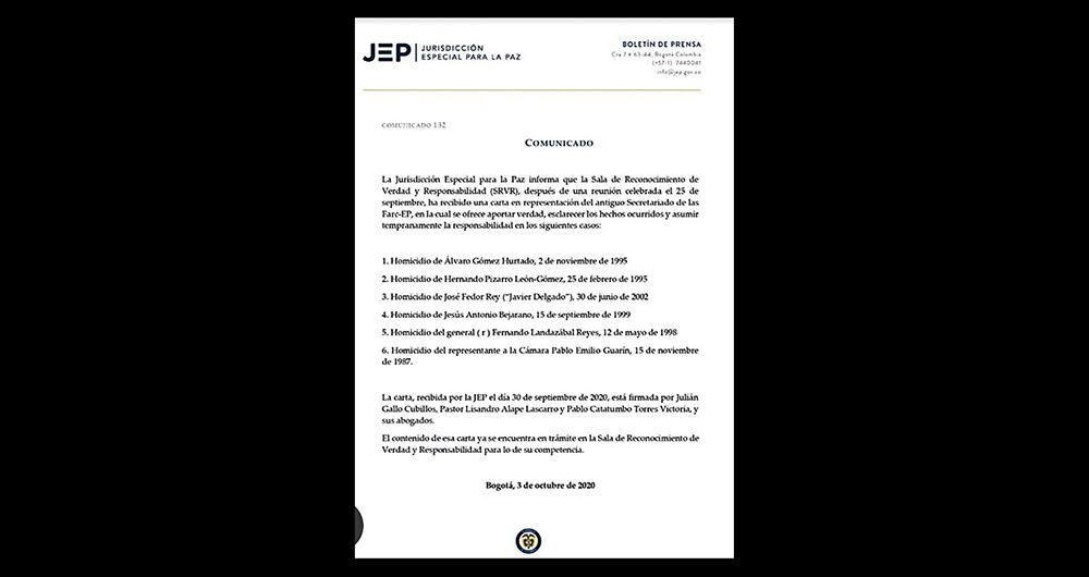 Sastoque es inocente y la verdadera autora del crimen fue la guerrilla. El hoy congresista Julián Gallo, conocido por su alias de Carlos Antonio Lozada, contó ante la JEP cómo comulgaron con esta mentira, no reconocieron el asesinato y lo condenaron.