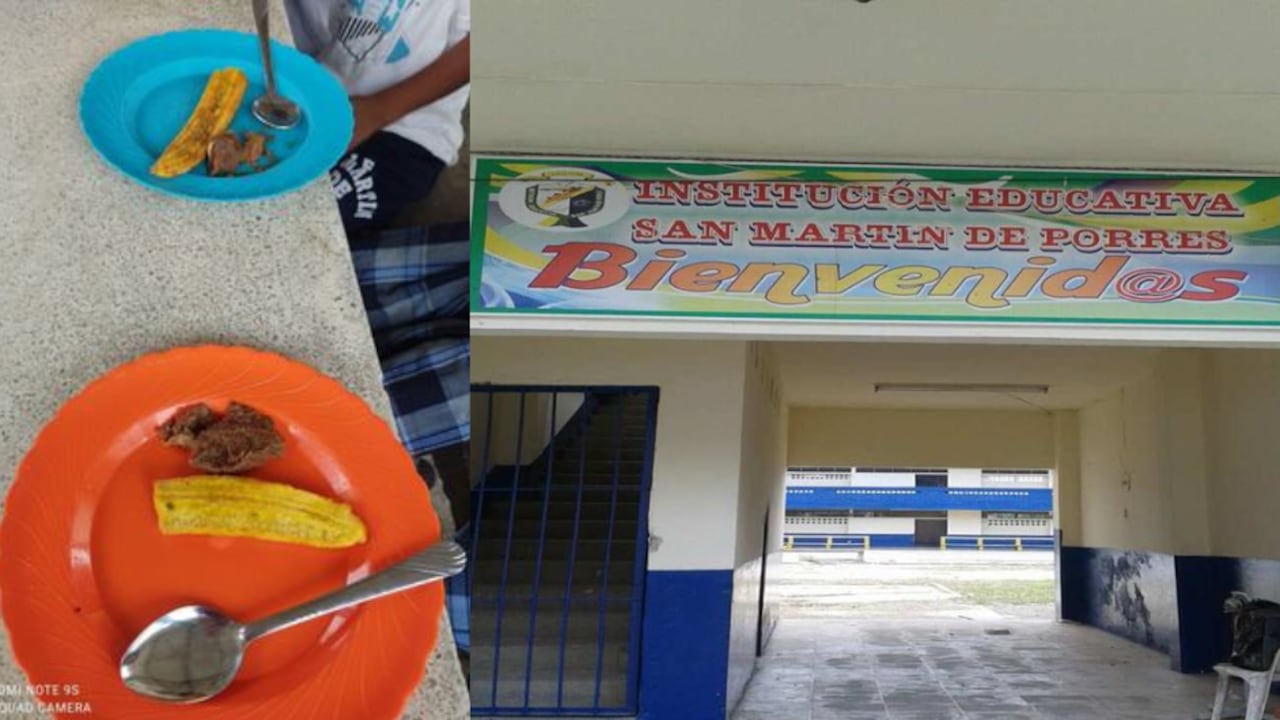Refrigerio que recibieron estudiantes de la Institución Educativa San Martín de Porres en Turbo, Antioquia.