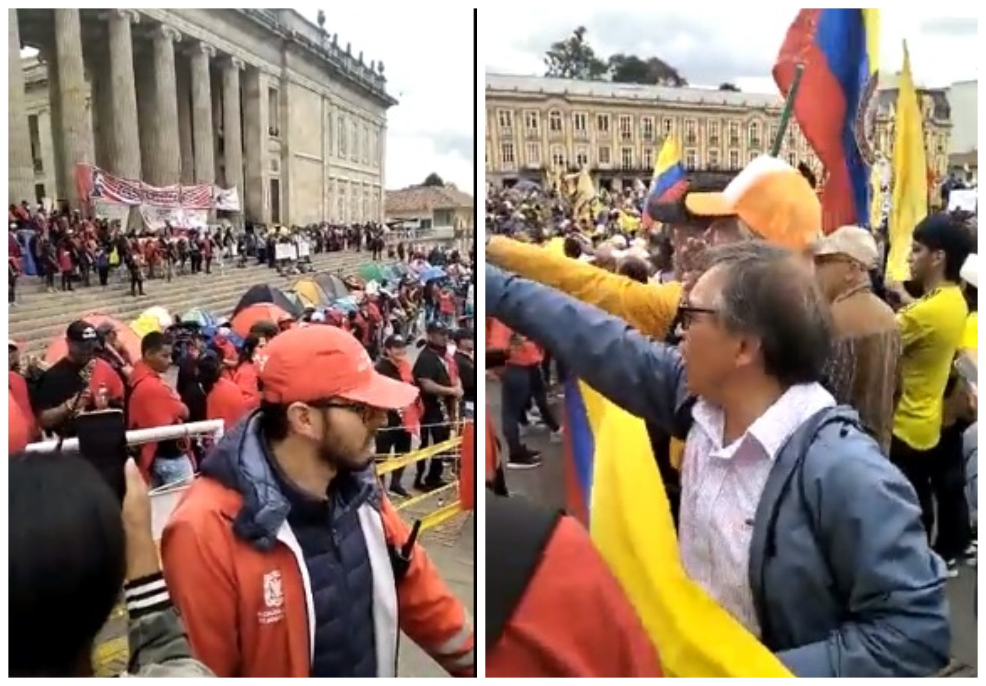 En las marchas del 15 de febrero, manifestantes insultaron a indígenas en la Plaza de Bolívar