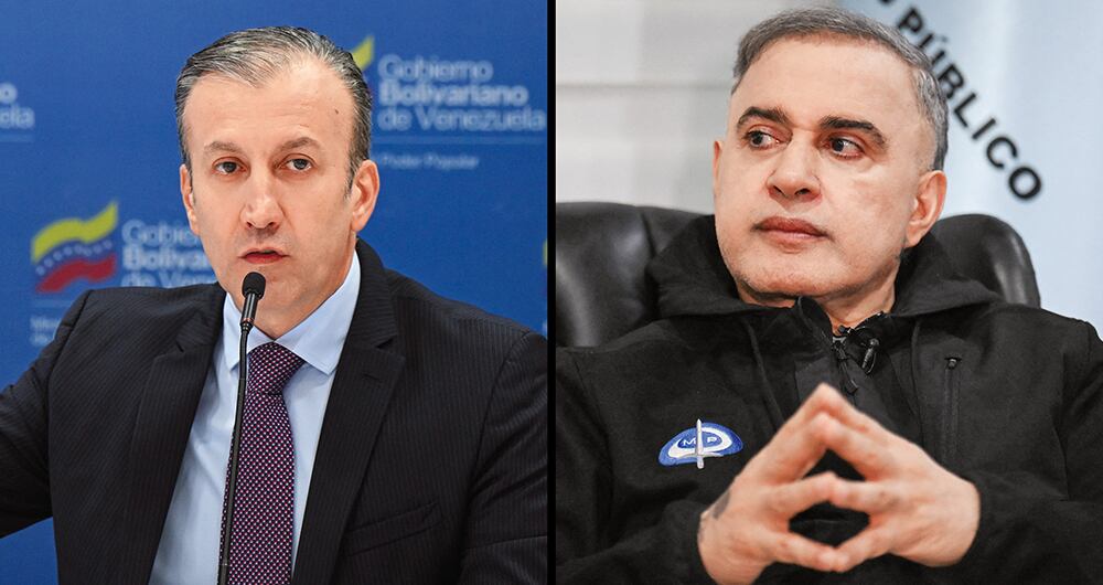 El exvicepresidente y exministro de Petróleos de Venezuela, Tareck El Aissami, capturado por el escándalo de PDVSA (izq.). Tarek William Saab (dcha.), fiscal de Venezuela, se ha referido a Railin Elizabeth Yépez como protagonista de una novela narcocorrupta.