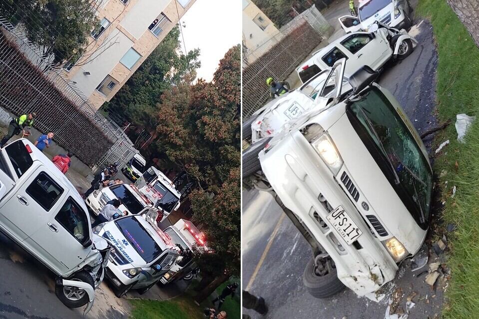 Así quedaron los dos vehículos involucrados en el accidente ocurrido en Bogotá.