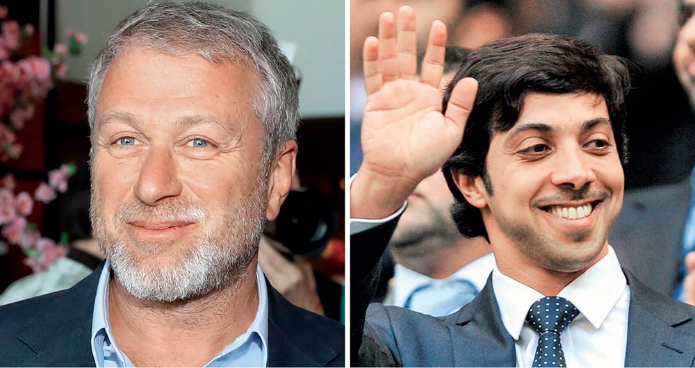 El multimillonario ruso Roman Abramóvich, y el Manchester City, del jeque árabe Sheik Mansour.