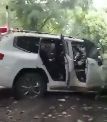 Así quedó la camioneta de gama alta del reconocido médico Julián Quintero, asesinado por sicarios en Norte de Santander.