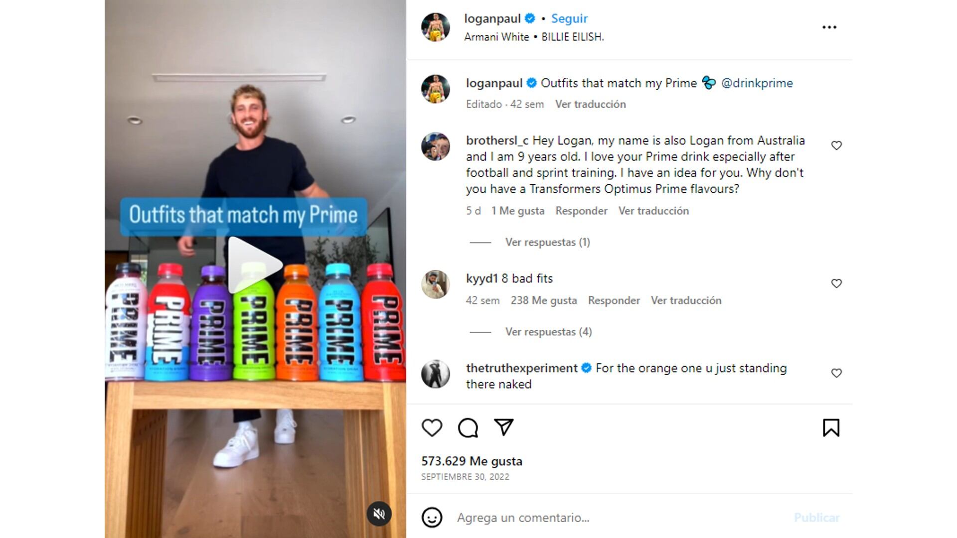 La bebida fue creada en 2022 por el estadounidense Logan Paul y el británico KSI.