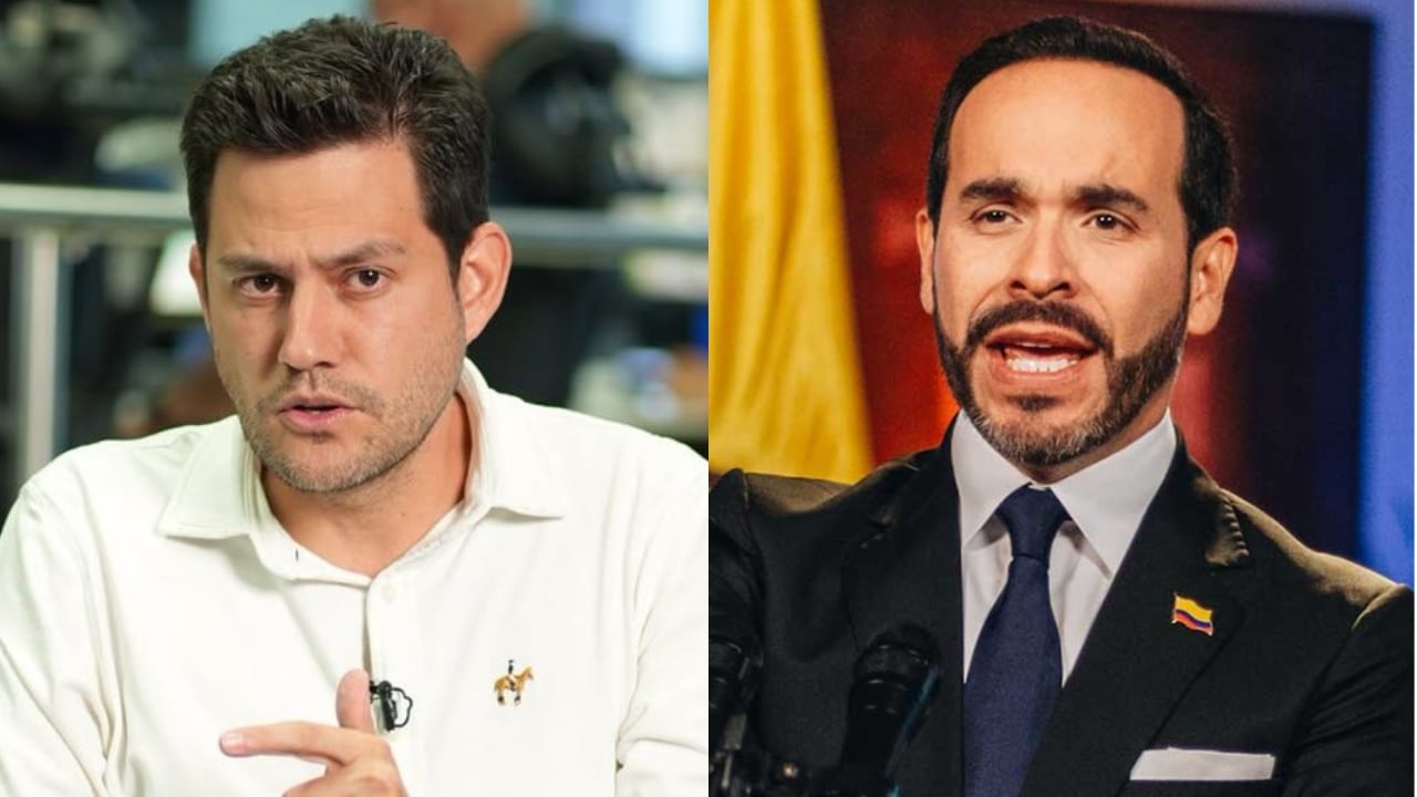 Manuel Villa Mejía, secretario de seguridad de Medellín, y el presidente Abelardo De La Espriella.