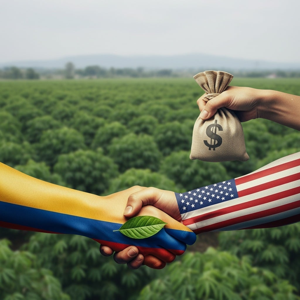 Si bien existe una alta probabilidad de que Estados Unidos descertifique a Colombia en su lucha contra las drogas, esta no sería plena sino condicionada, coinciden analistas. Foto: imagen generada por IA de Gémini / EL País