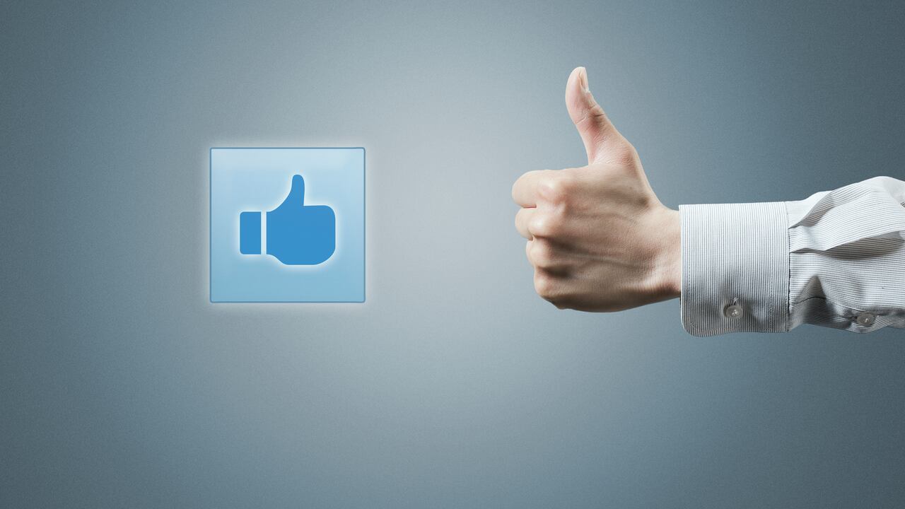 Like,A thumb is put up.