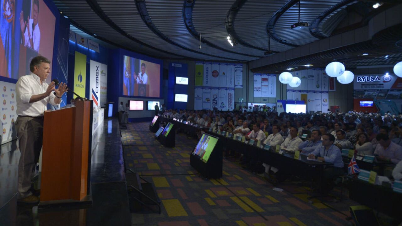 El presidente Santos habló este viernes al cierre del Congreso Nacional de la Infraestructura.