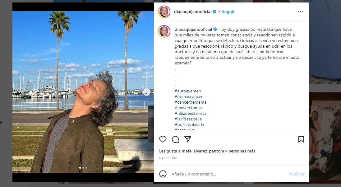 Diana Quijano superó el cáncer de mama