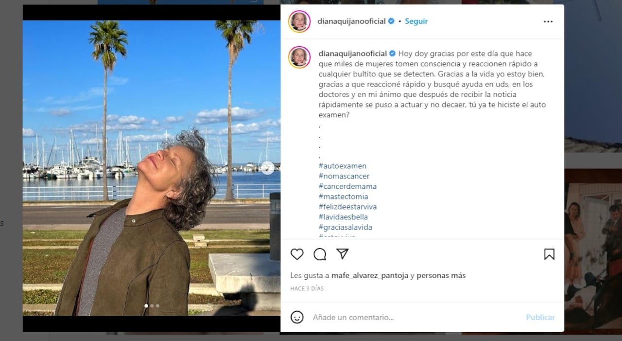 Diana Quijano superó el cáncer de mama