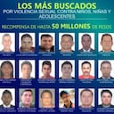 Cartel de los más buscados por delitos sexuales contra menores de edad