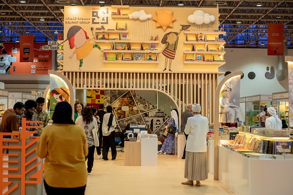 SHARJAH, UAE - NOVEMBER 2: People visit the Sharjah International Book Fair at Sharjah Expo Center in Sharjah, United Arab Emirates on November 2, 2023. (Photo by Waleed Zein/Anadolu via Getty Images)