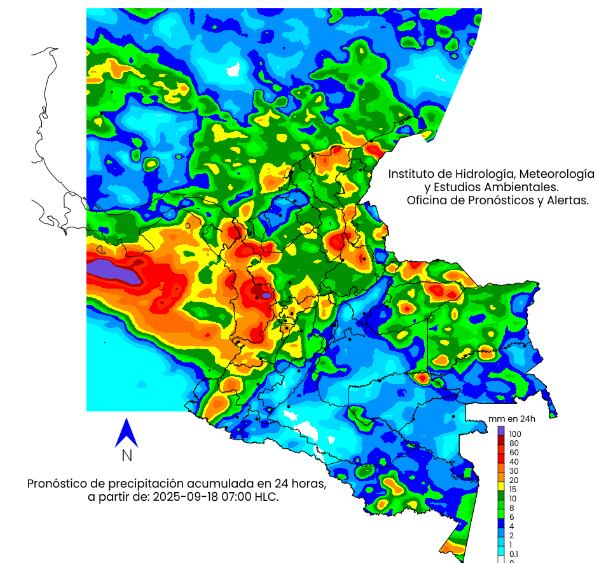 Pronóstico del clima en Colombia para este 18 de septiembre de 2025