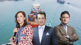 María Claudia Lacouture, presidenta de AmCham; Javier Díaz, presidente de Analdex, y Luis Carlos Reyes, exministro de Comercio y exdirector de la Dian.