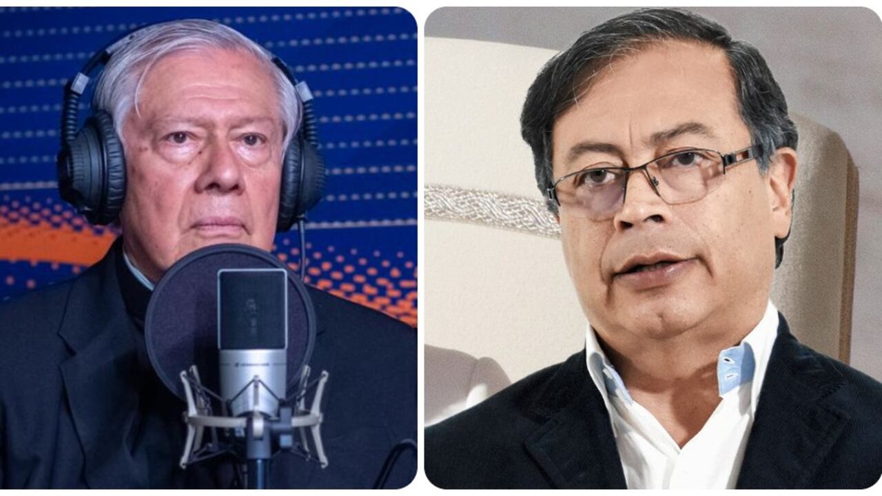 El sacerdote Álvaro Duarte Torres y Gustavo Petro.