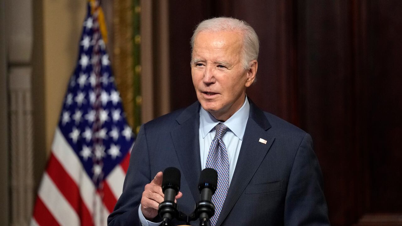 President Joe Biden speaks during a roundtable with Jewish community leaders in the Indian Treaty Room on the White House complex in Washington, Wednesday, Oct. 11, 2023. (AP Photo/Susan Walsh)