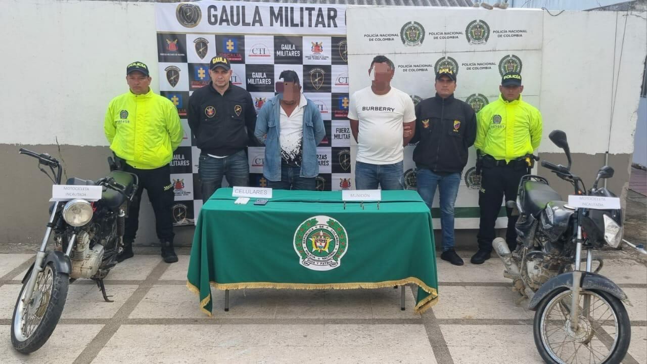 Dos presuntos cabecillas del Clan del Golfo fueron capturados en Sabana de Torres, Santander.