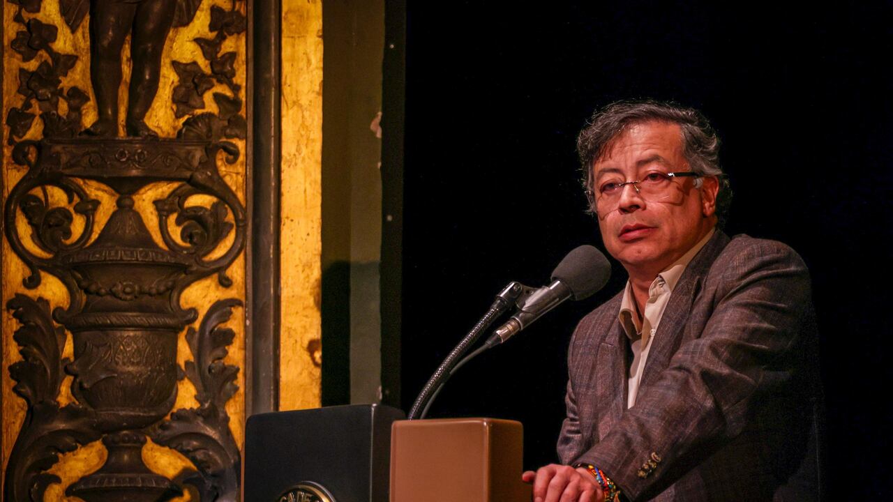 El presidente, Gustavo Petro, durante el "Conversatorio en defensa del orden constitucional”, en Bogotá, el 20 de agosto de 2025.