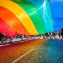 People celebrating Gay Pride in Reykjavik, Iceland