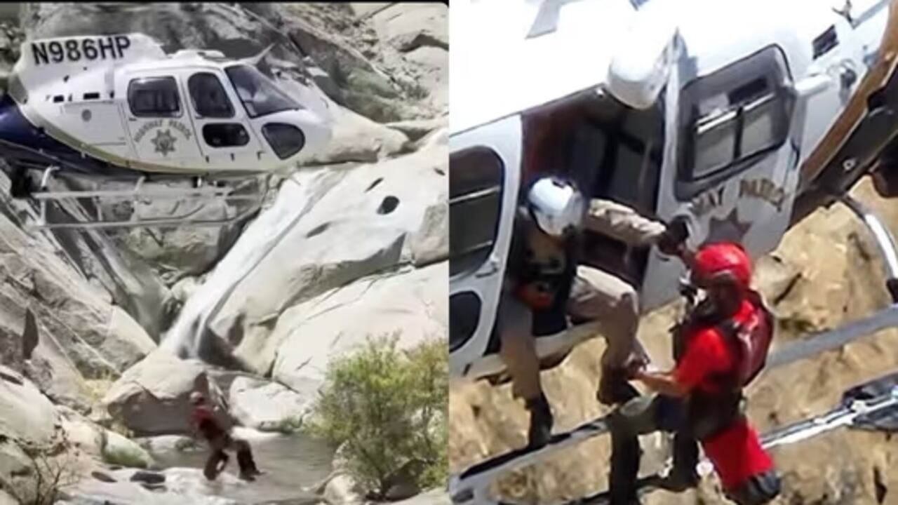 Los equipos de emergencia acudieron al lugar en un helicóptero para rescatar al hombre.