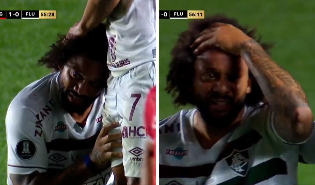 Marcelo lloró tras producirle una grave lesión a un rival en Copa Libertadores