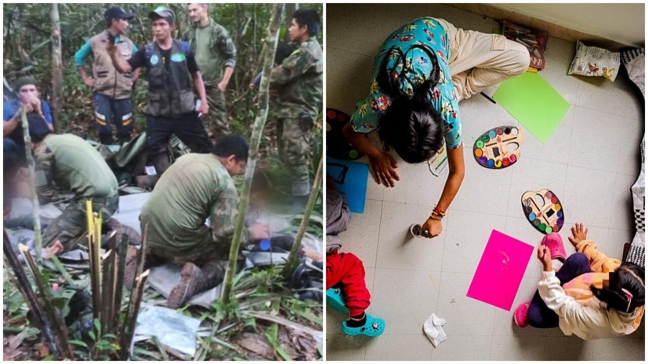 Primeras imágenes de los niños rescatados en la selva y bajo protección del ICBF: "Están muy felices de compartir un espacio nuevo, de salir del hospital"