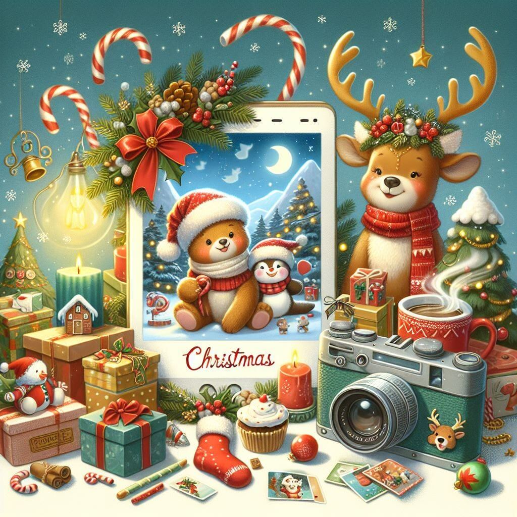 Postal navideña creada con inteligencia artificial