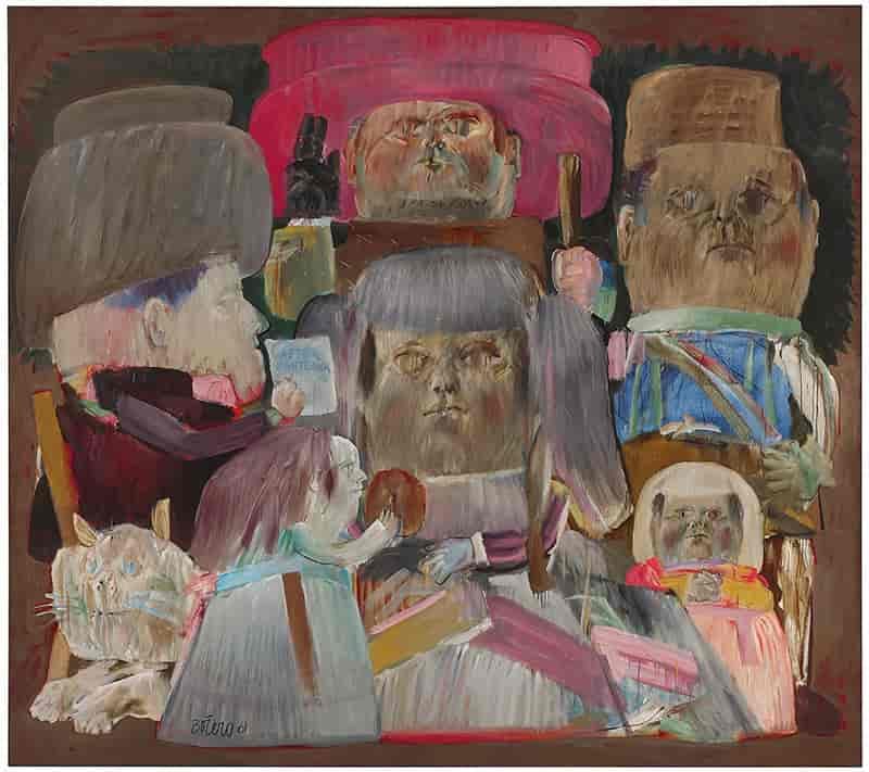 Fernando Botero. Camera degli Sposi (Homenaje a Mantegna) II, 1961. Óleo sobre tela. 231.7 x 259.8 cm. Colección: Hirshhorn Museum and Sculpture Garden, Smithsonian Institution, Washington D.C. Donado por Joseph H. Hirshhorn, 1966