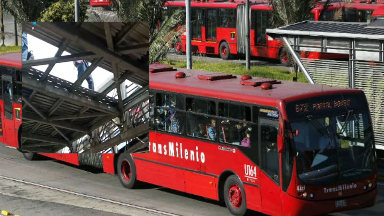 Mujer cae al vació por un hueco en un puente de TransMilenio.