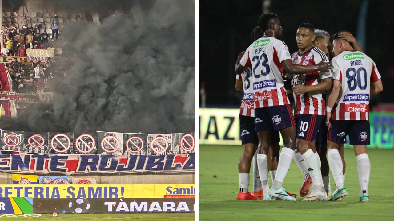 Protesta en Barranquilla: hinchas de Junior (izq.) piden la salida de ocho jugadores.