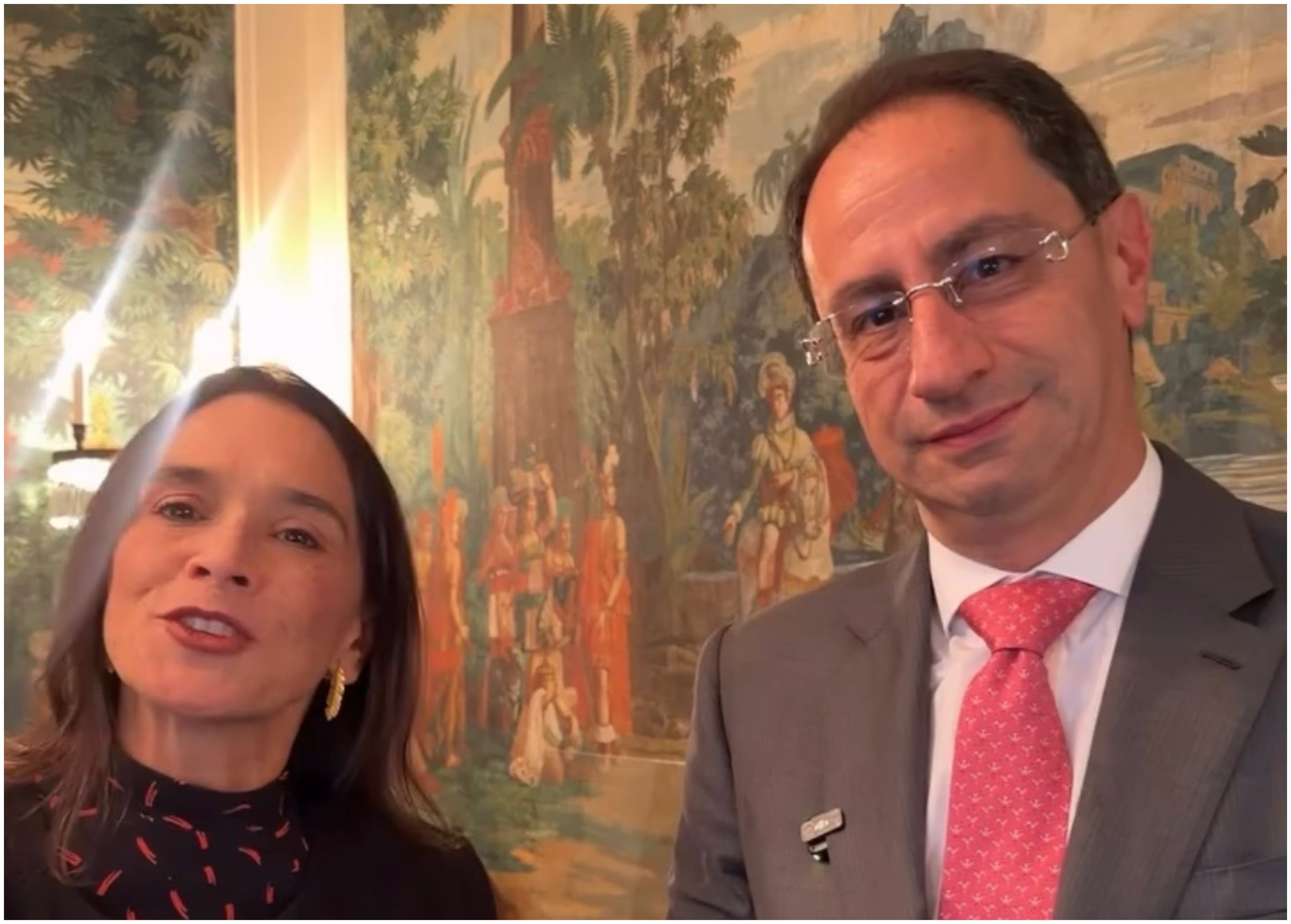 María Consuelo Araújo y José Manuel Restrepo en Nueva York.