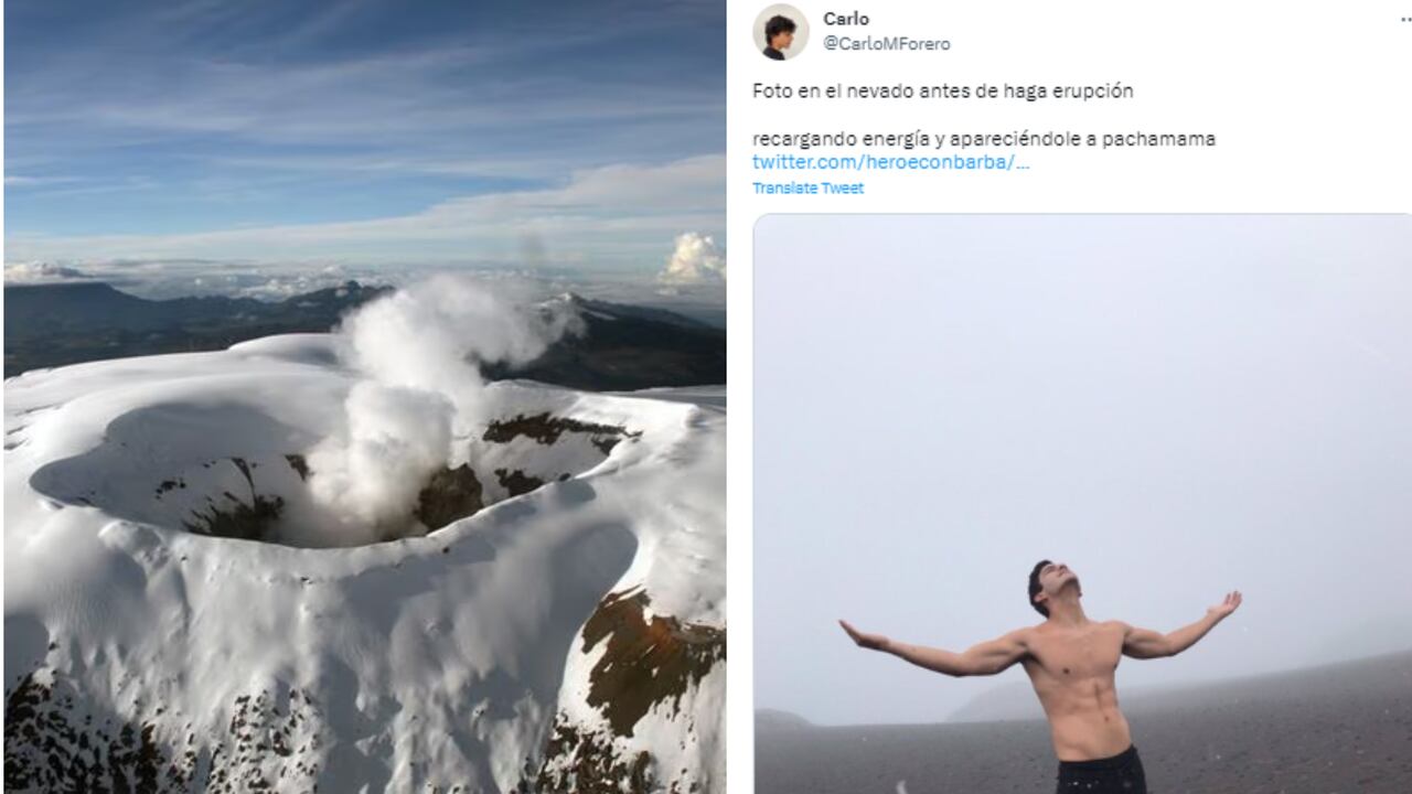 Polémica por el trend viral en redes sociales titulado 'foto antes que el Nevado haga erupción'.