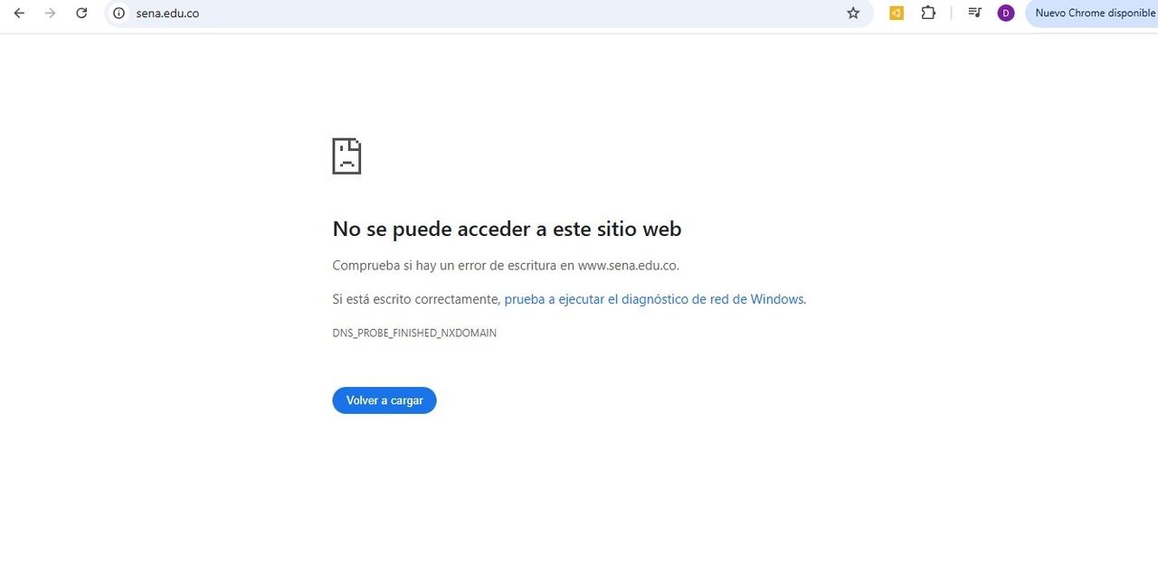 La página del SENA durante la tarde del miércoles 30 de octubre.