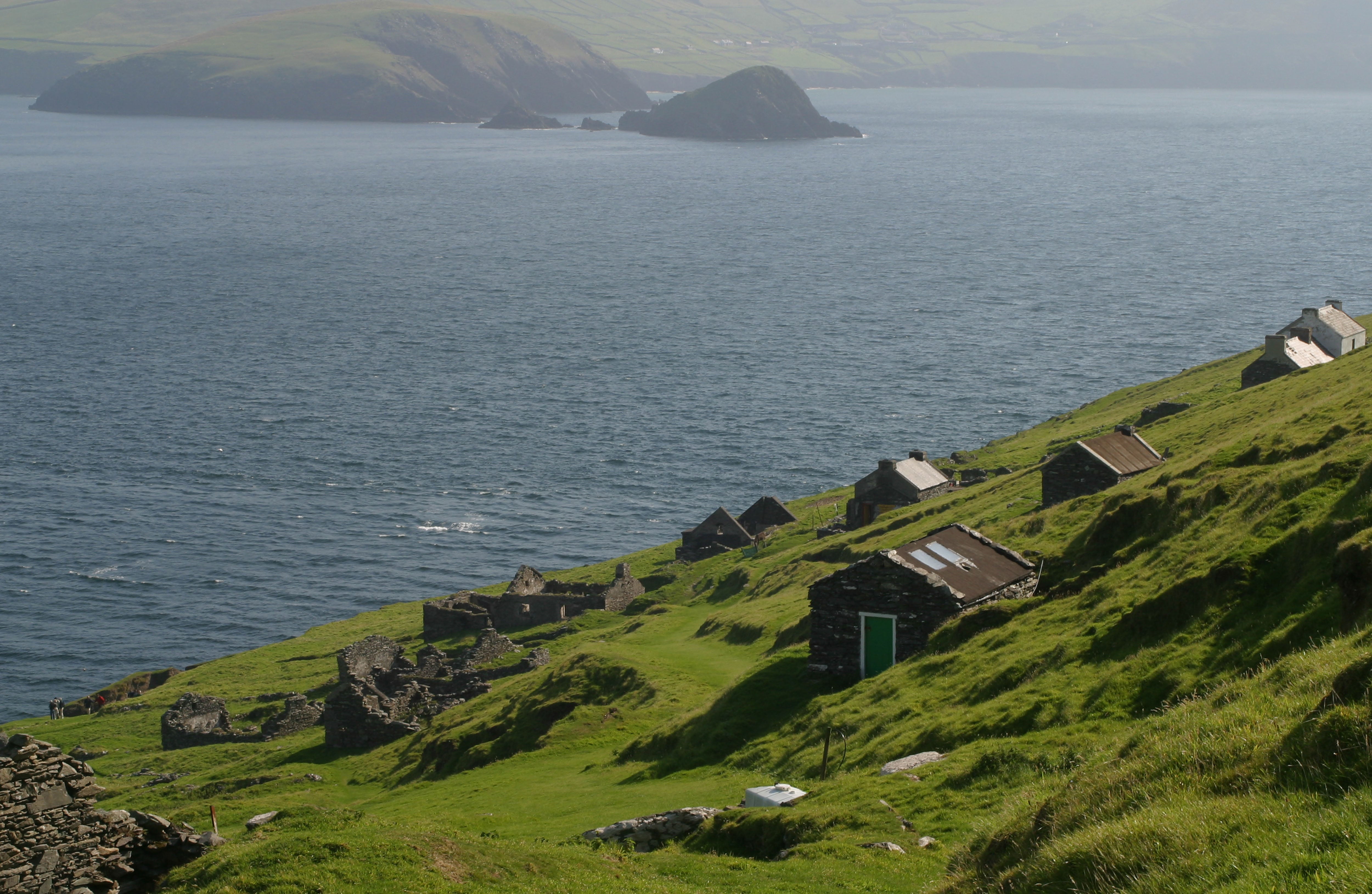 Isla Great Blasket, Irlanda - El camino que conduce al puerto está cubierto de maleza.