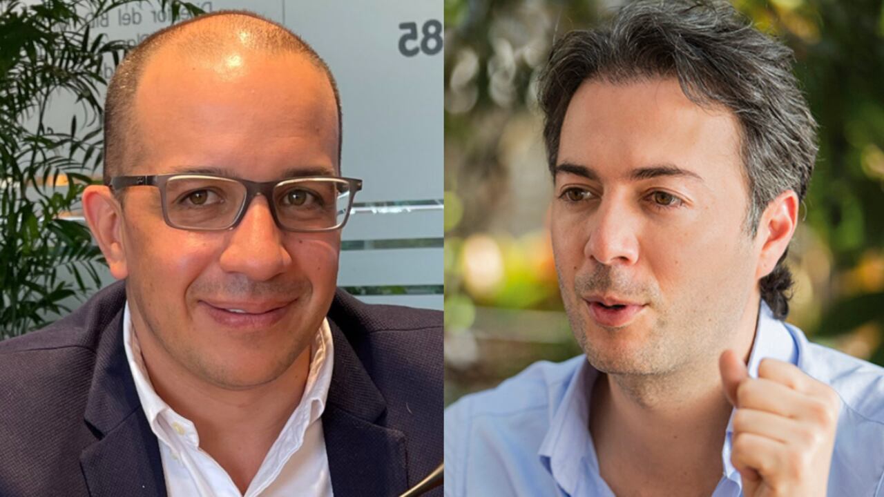 El alcalde Daniel Quintero (der.) reiteró que designará a Jorge Andrés Carrillo (izq.) como gerente de Empresas Públicas de Medellín (EPM).