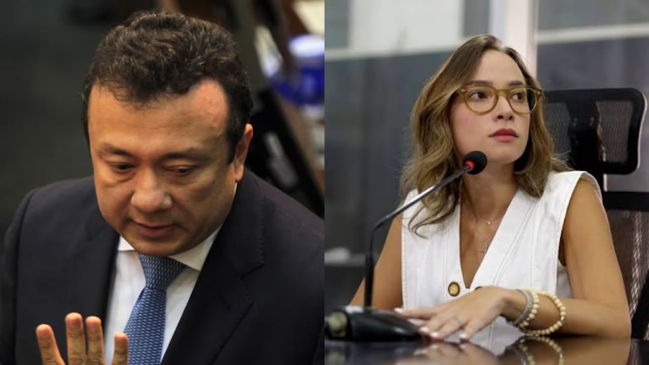 Eduardo Pulgar, exsenador condenado por tráfico de influencias, y su hija Isabella, quien aspirará a la Gobernación del Atlántico.