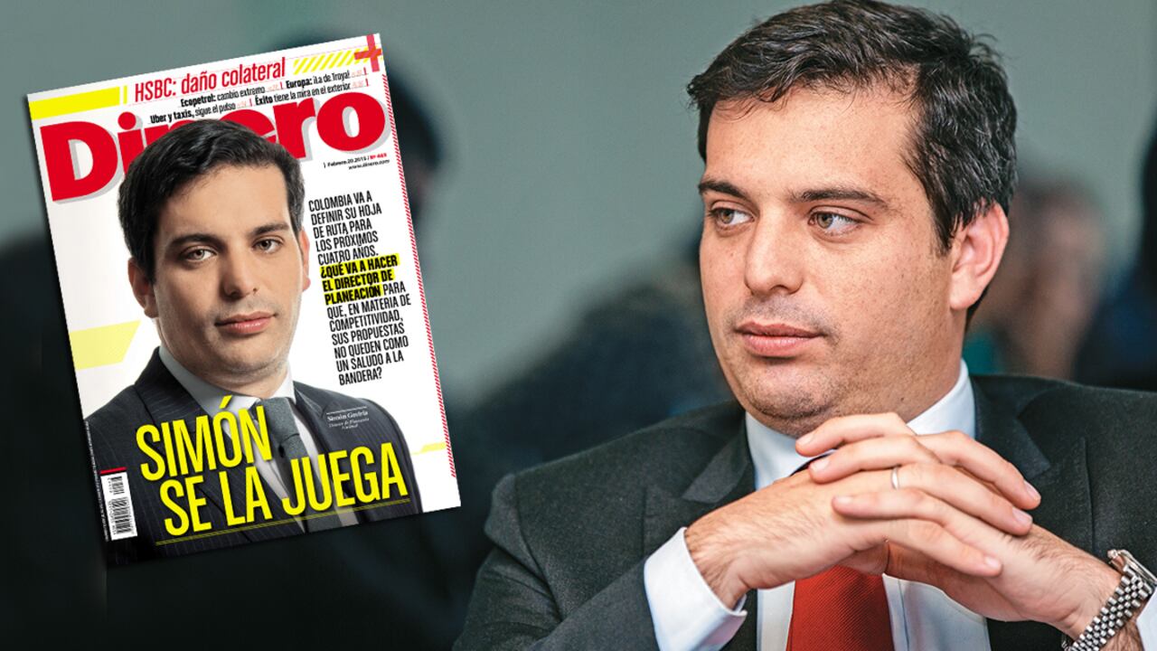 Simón Gaviria y la portada de la revista Dinero.