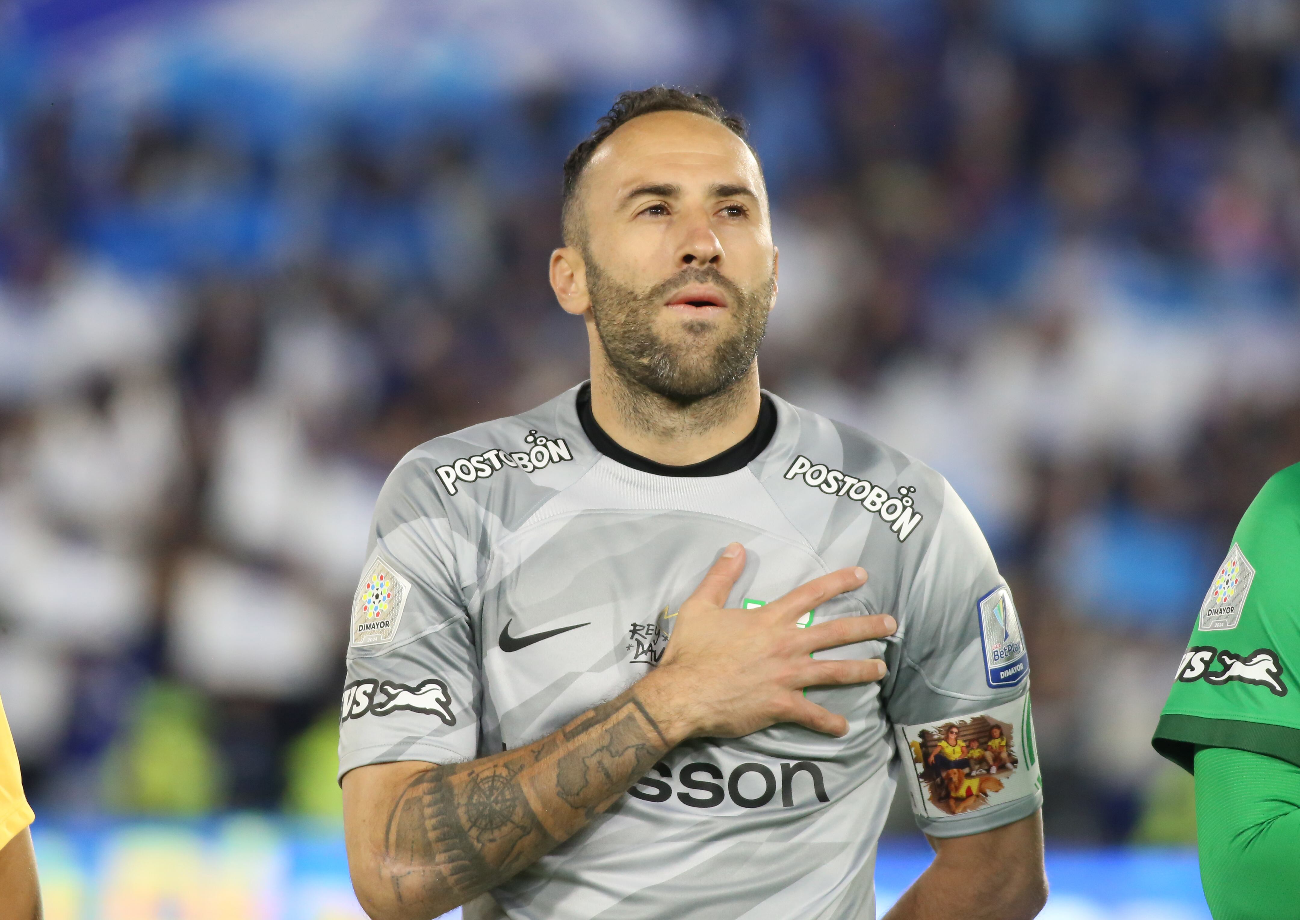 David Ospina of Atletico Nacional participates in the match on matchday 3 of the quadrangular semifinals of group A of the Liga BetPlay DIMAYOR II 2024 at the Nemesio Camacho El Campin stadium in Bogota. (Photo by Daniel Garzon Herazo/NurPhoto via Getty Images)