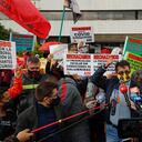 Planton en frente de la Secretaría de Educación Fecode y la ADE
Foto Guillermo Torres Reina / Semana