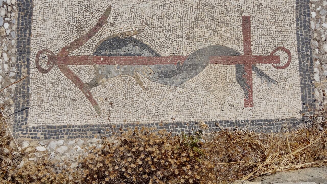 Mosaico del barrio del Teatro en Delos, Grecia. Olaf Tausch/Wikimedia Commons, CC BY