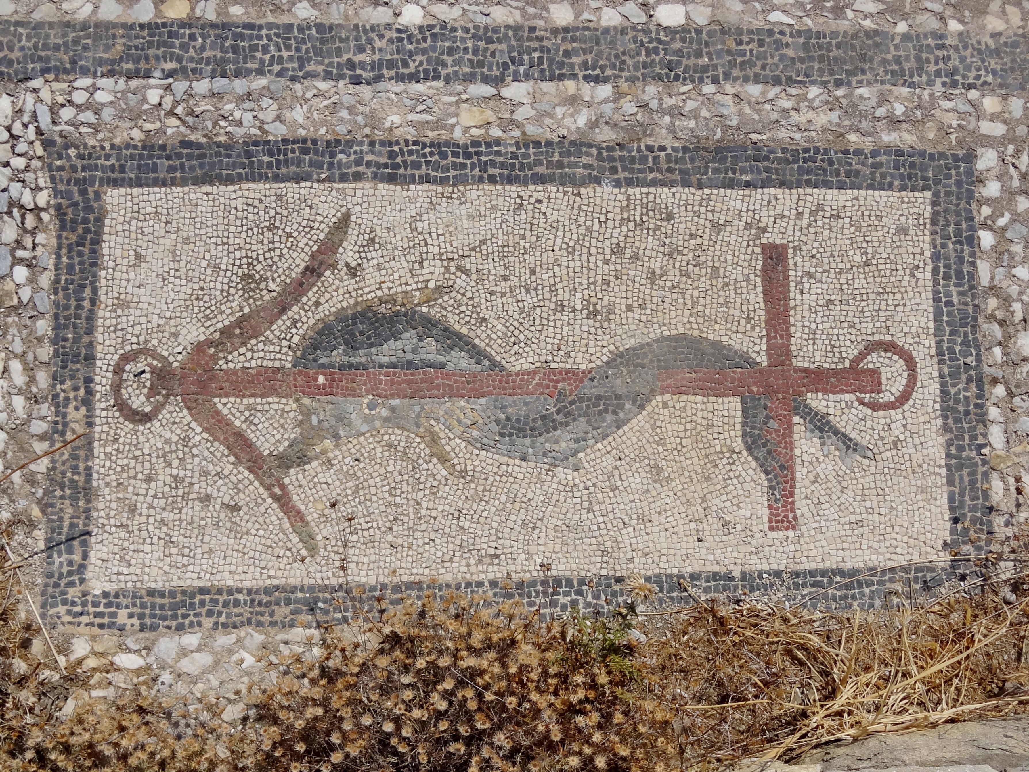 Mosaico del barrio del Teatro en Delos, Grecia. Olaf Tausch/Wikimedia Commons, CC BY