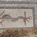 Mosaico del barrio del Teatro en Delos, Grecia.