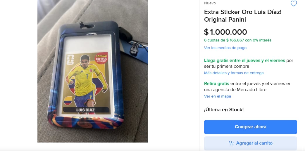 Esta es la lámina de un millón de pesos del guajiro.