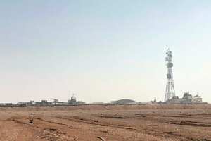 ARCHIVO - La base militar de al-Tanf en el sureste de Siria, en imagen del 22 de octubre de 2018. (AP Foto/Lolita Baldor, archivo)